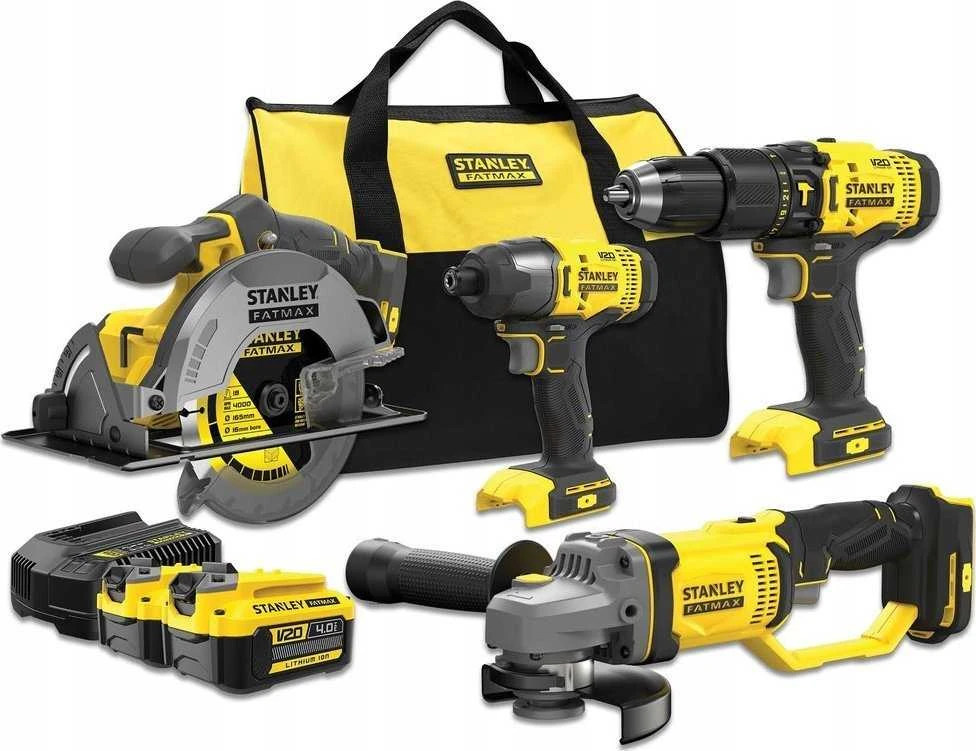 Įrankių rinkinys Stanley SFMCK469M2-QW (SFMCD711 + SFMCF800 + SFMCG400 + SFMCS500); 2x4,0 Ah akum.