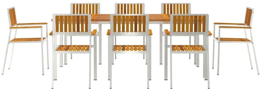 Lauko valgomojo komplektas 9 vnt. 200 x 90 x 75 cm
