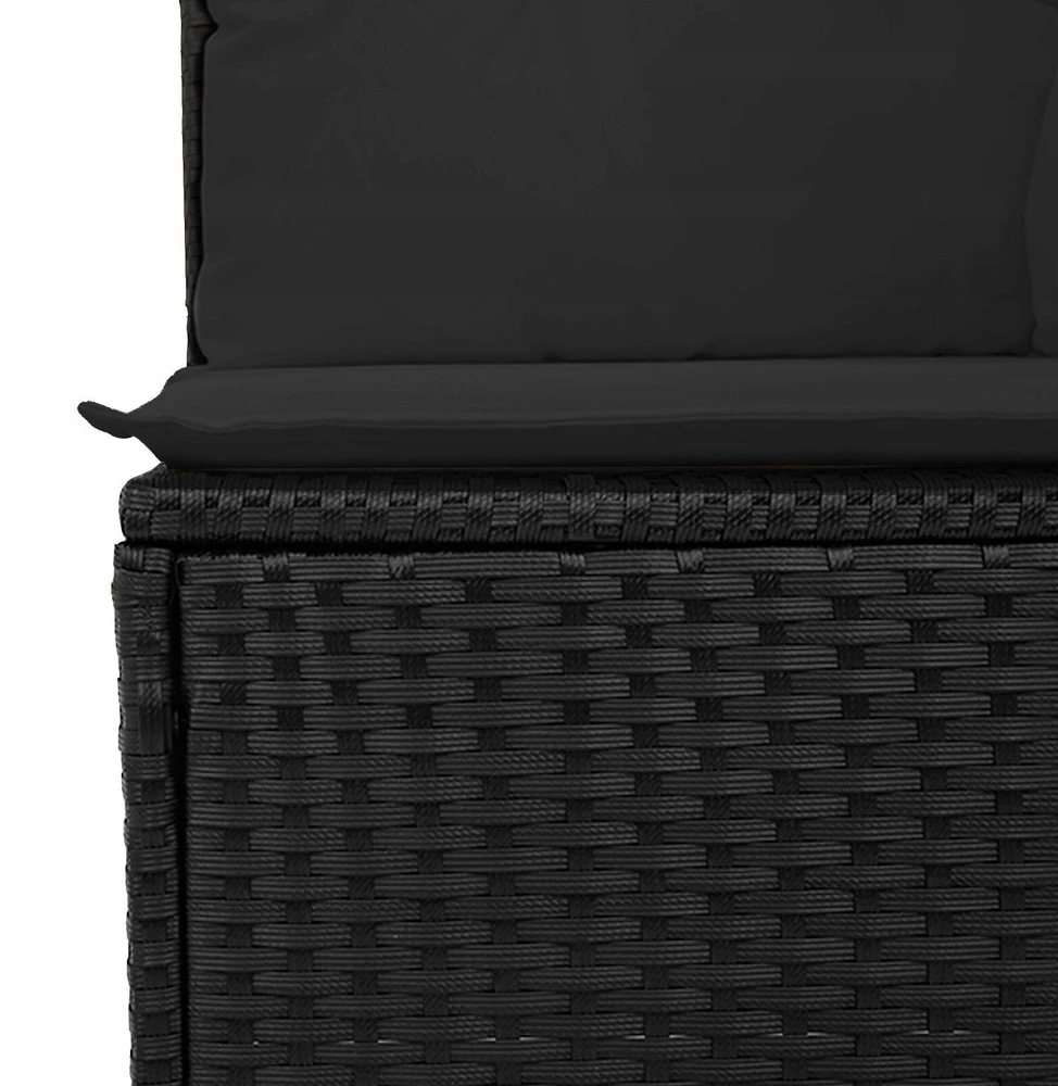 Sodo Sofų Rinkinys 7 vnt. Juoda