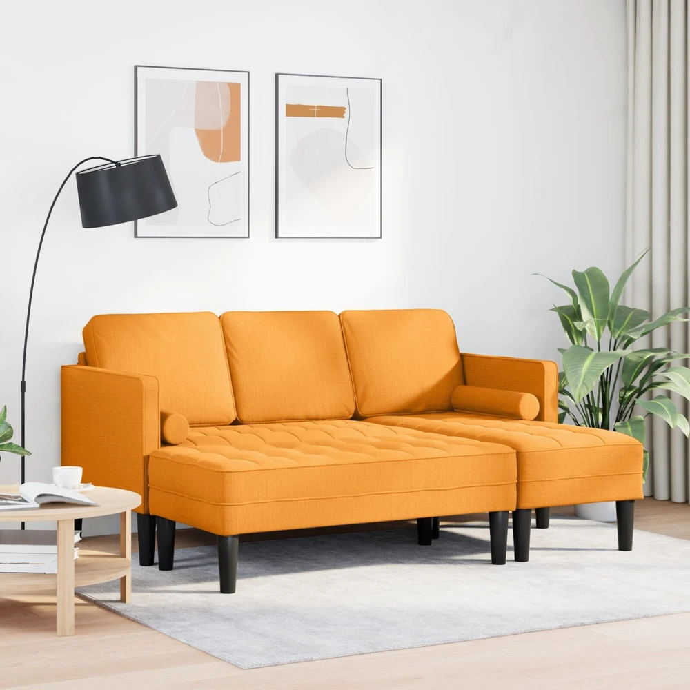 Sofa Sofos komplektas 2 vnt. Tamsiai geltona Poliesteris
