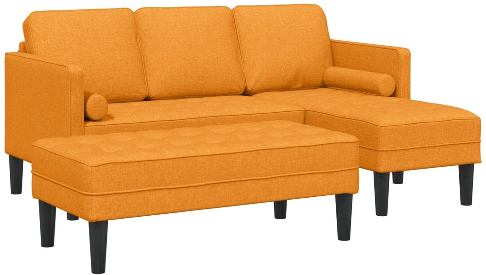 Sofa Sofos komplektas 2 vnt. Tamsiai geltona Poliesteris