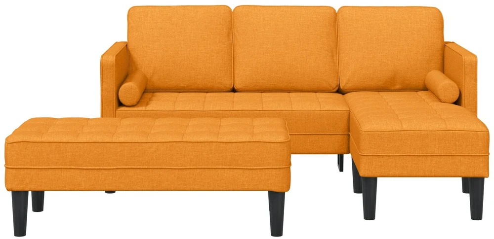 Sofa Sofos komplektas 2 vnt. Tamsiai geltona Poliesteris