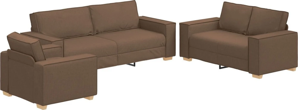 Sofa 3 vnt. Ruda Lino mišinio audinys