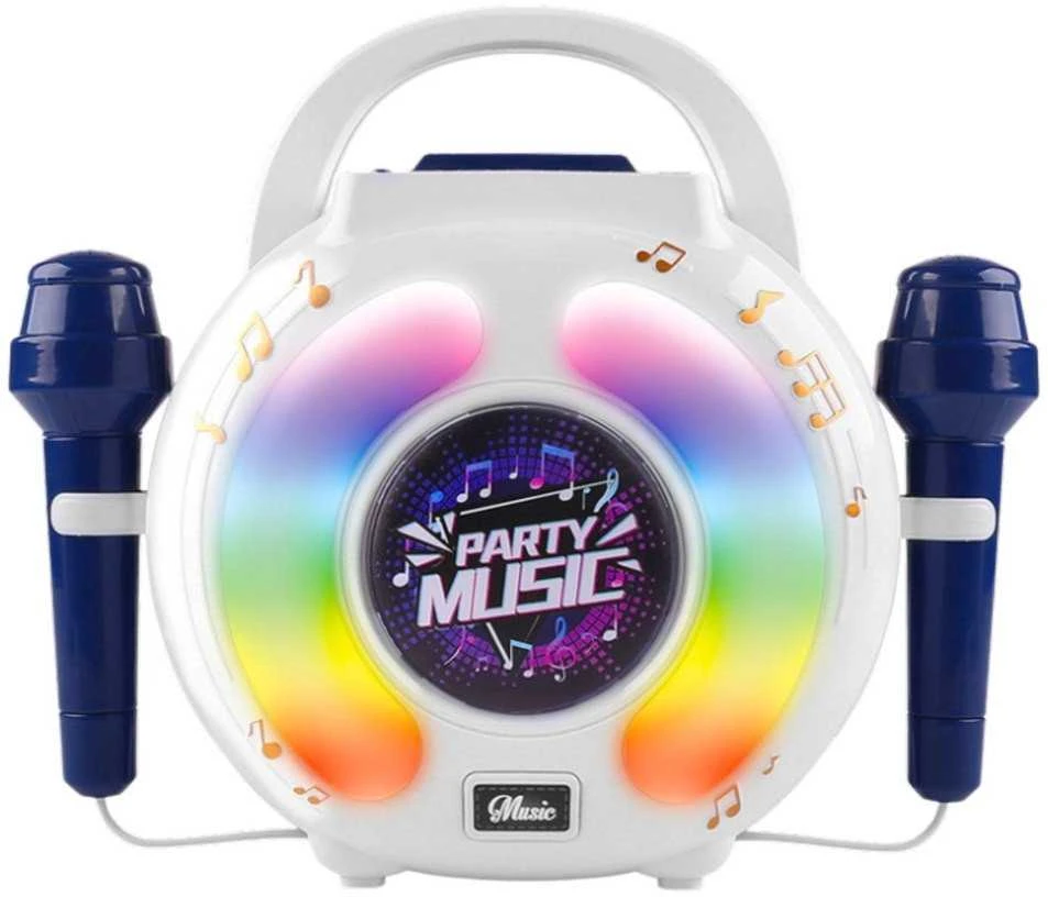 Lean Toys Interaktyvi muzikos kolonėlė vaikams su mikrofonais ir LED šviesomis