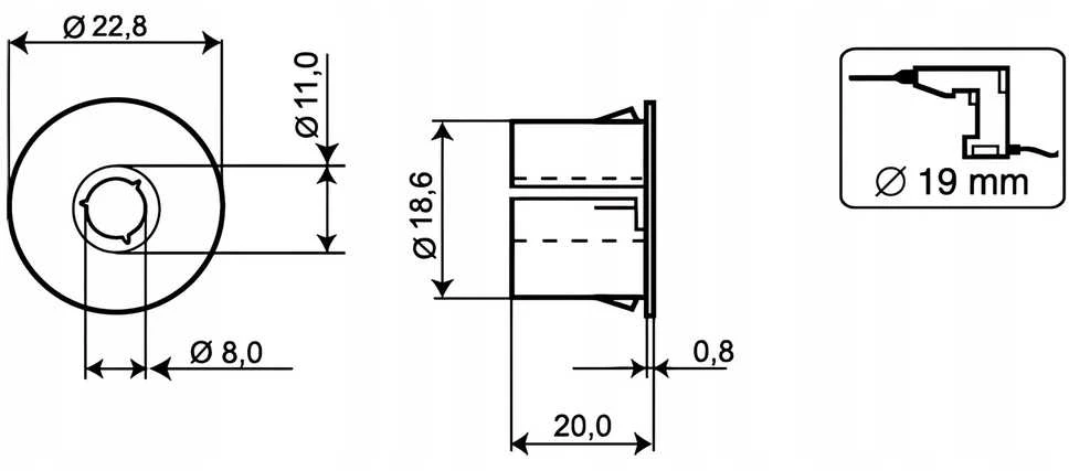 SET OF SNAP-IN MOUNTING COLLARS MC300-S31W ALARMTECH