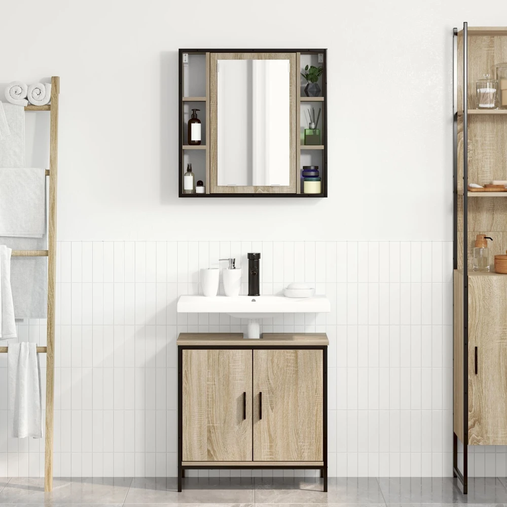 Vonios baldų rinkinys 2 vnt. Ruda 60 x 30 x 60 cm