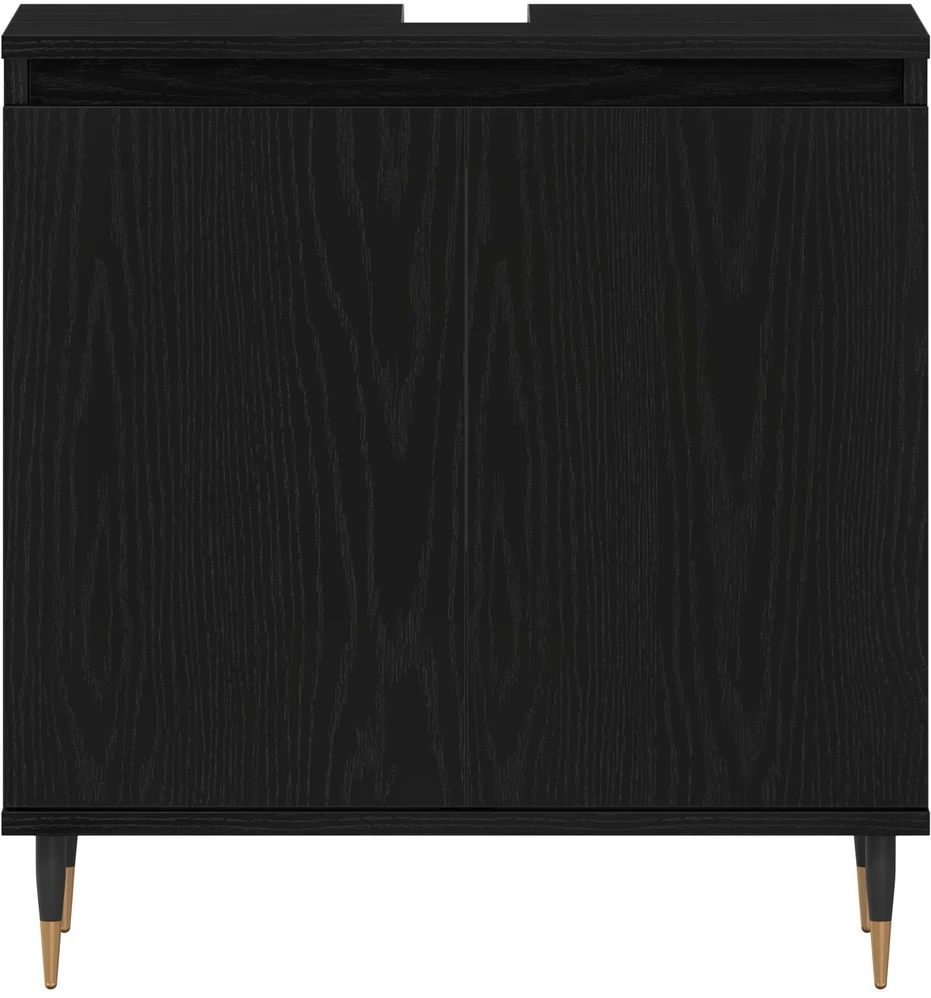 Vonios baldų rinkinys 3 vnt. Juodas ąžuolas 30 x 30 x 190 cm