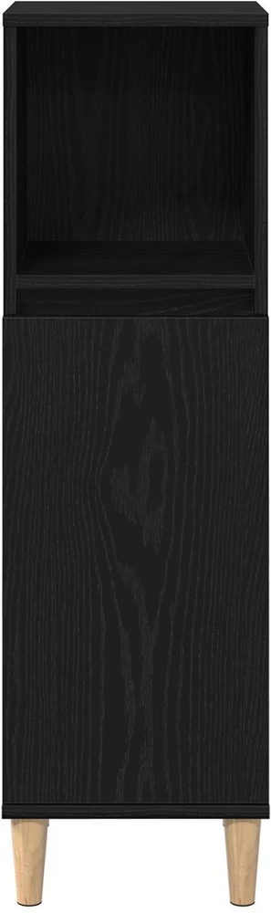Vonios baldų rinkinys 3 vnt. Juodas ąžuolas 30 x 30 x 180 cm