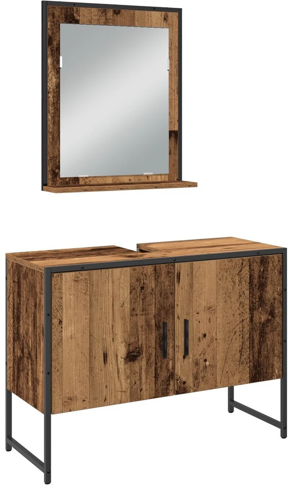 Vonios baldų rinkinys 3 vnt. Ruda 33 x 33 x 113.5 cm