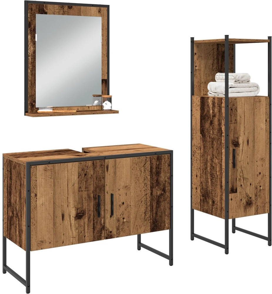 Vonios baldų rinkinys 3 vnt. Ruda 33 x 33 x 113.5 cm