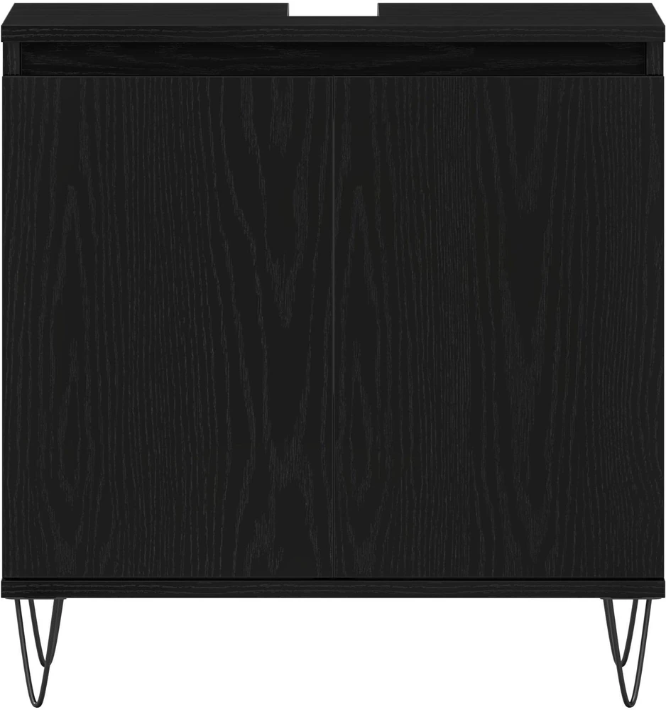 Vonios baldų rinkinys 3 vnt. Juodas ąžuolas 30 x 30 x 190 cm