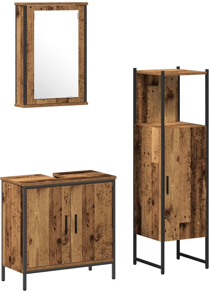 Vonios baldų rinkinys 3 vnt. Ruda 33 x 33 x 120,5 cm
