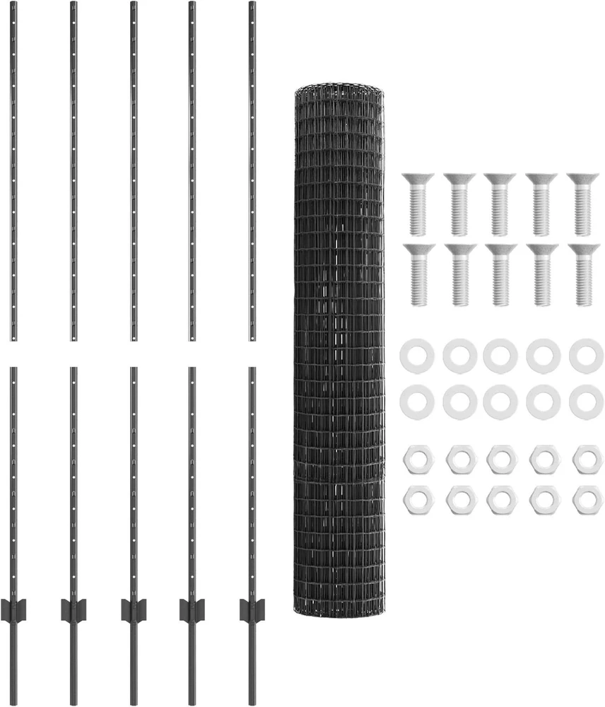 Euro tvoros su stulpu 10 x 1,6 m PVC dengtas plienas Pilka