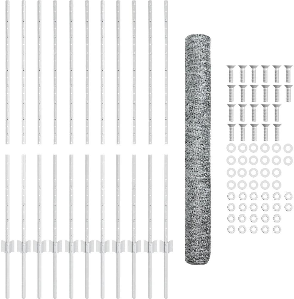 Hexagonal Fence with Post 25 x 1,2 m Galvanizuotas plienas