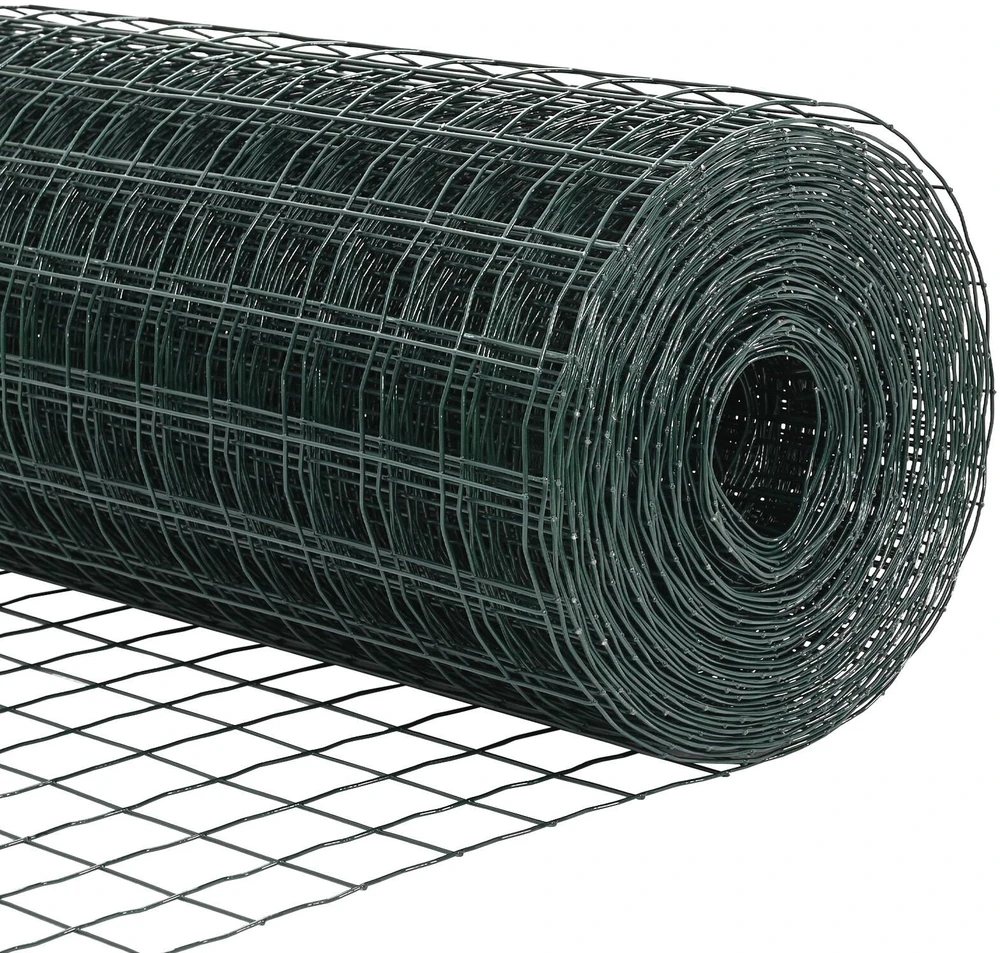 Euro tvoros su stulpu 10 x 1,2 m PVC dengtas plienas Žalia