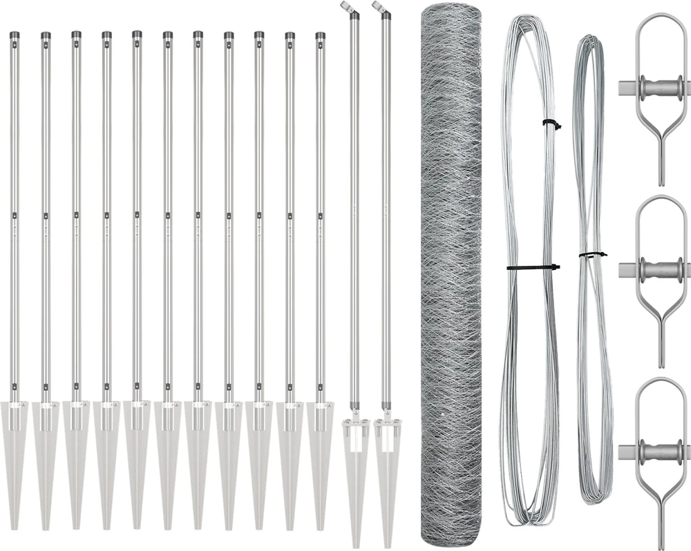 Hexagonal Fence with Post 25 x 1,2 m Galvanizuotas plienas