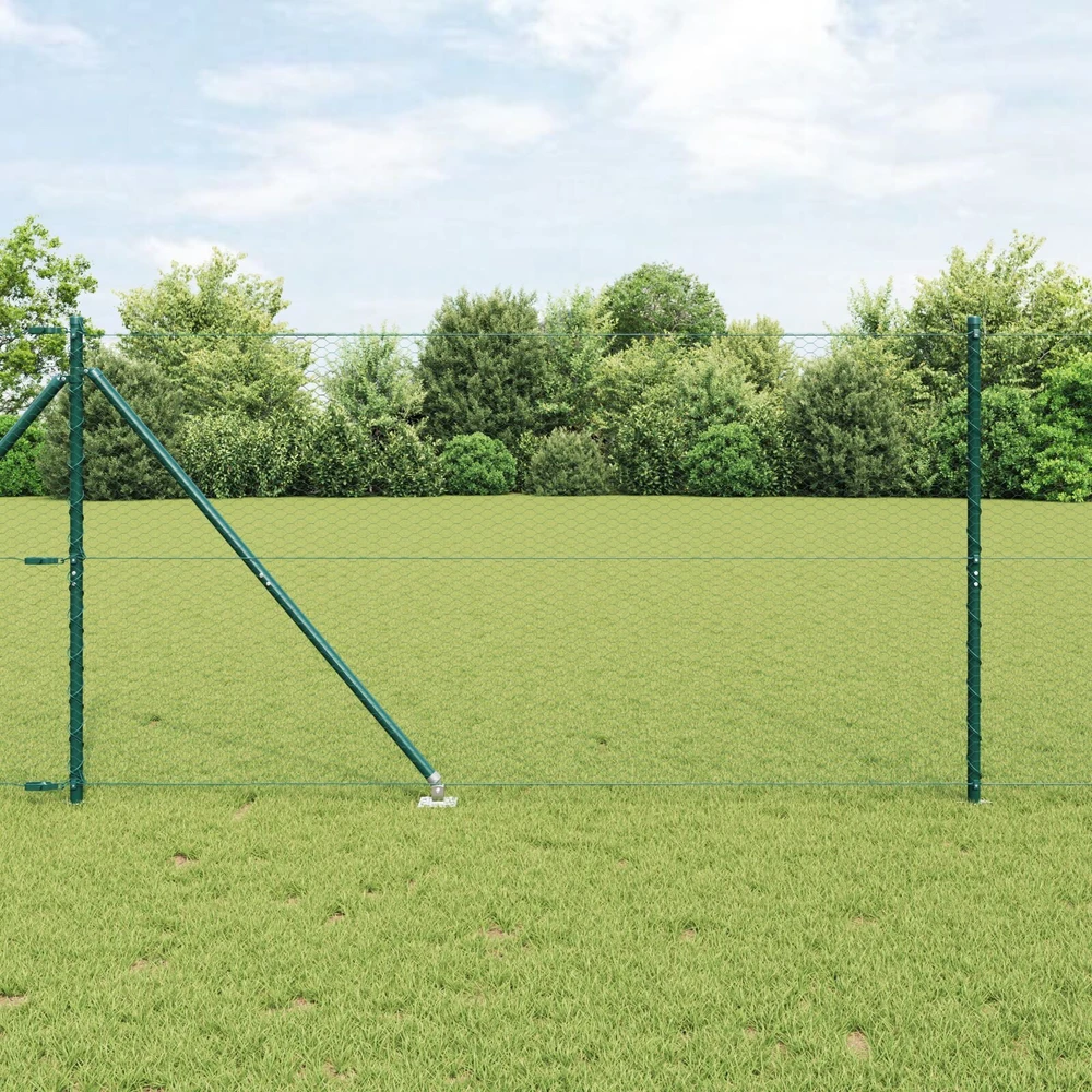 Hexagonal Fence with Post 25 x 1,2 m PVC dengtas plienas Žalia