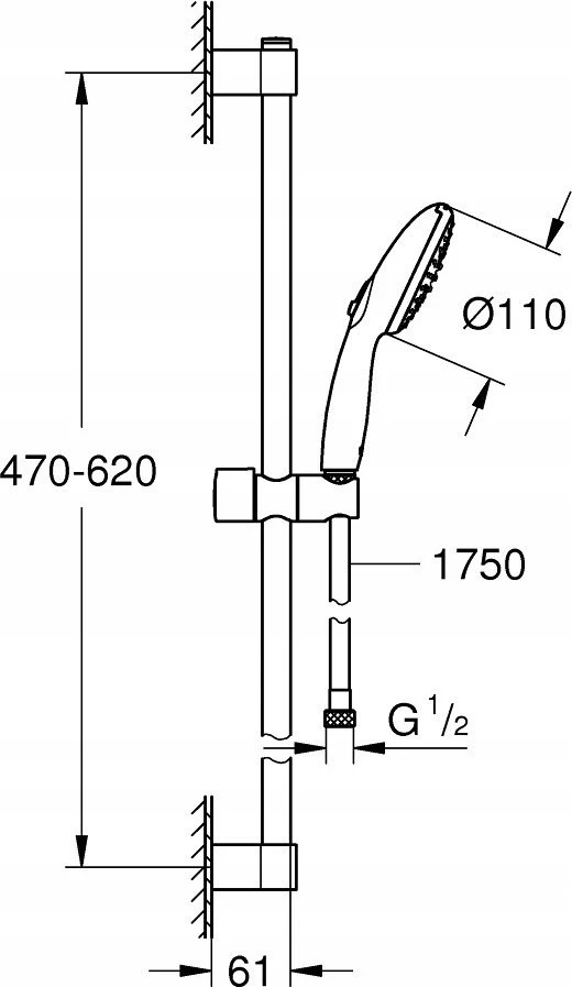 Grohe TEMPE.110 ZE.Z DÄŻ.PRYZZ.CHRO.2 STRU.