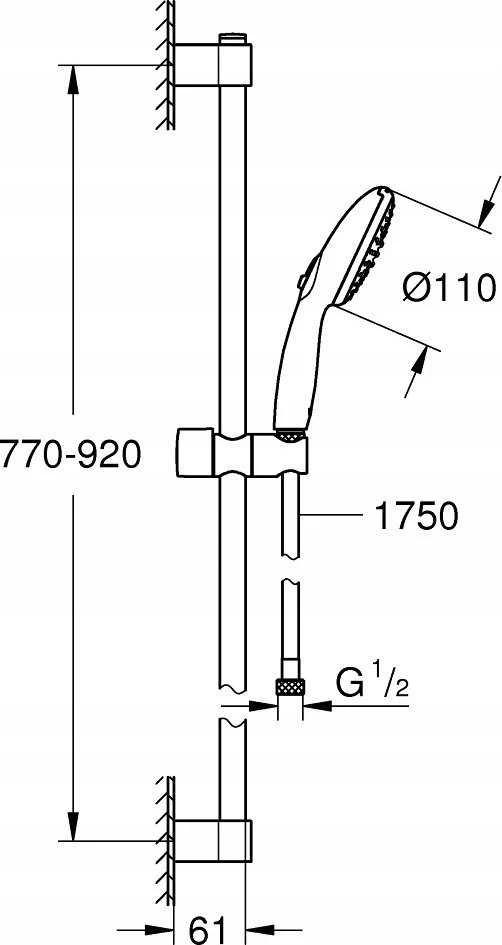 Grohe TEMPE.110 ZE.Z DÄŻ.PRYZZ.CHRO.2 STRU.
