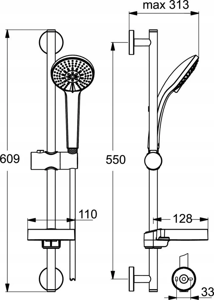 Ideal_Standa DUŠO KOMPLEKTAS IDEALRAIN SOFT 3 B9415AA