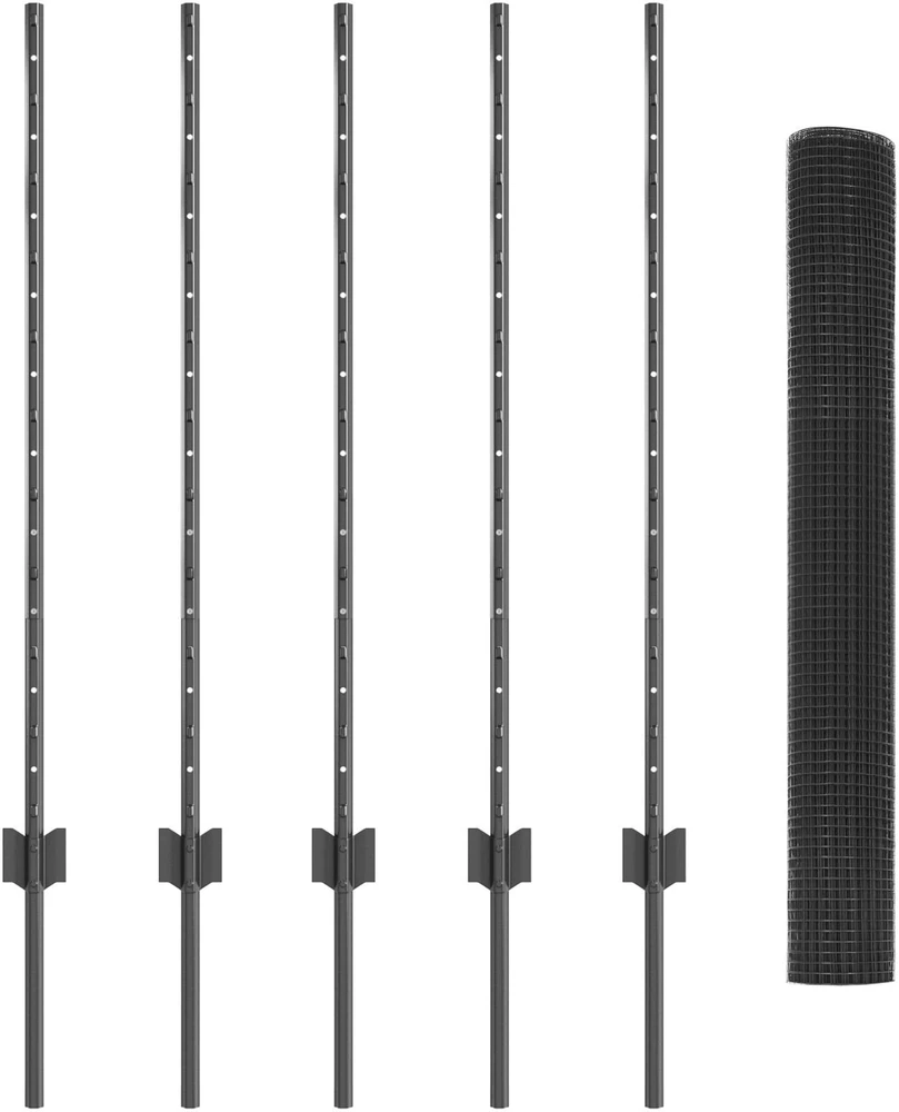 Suvirintas vielos tvora su stulpeliais 10 x 1 m Pilka Tinklelis