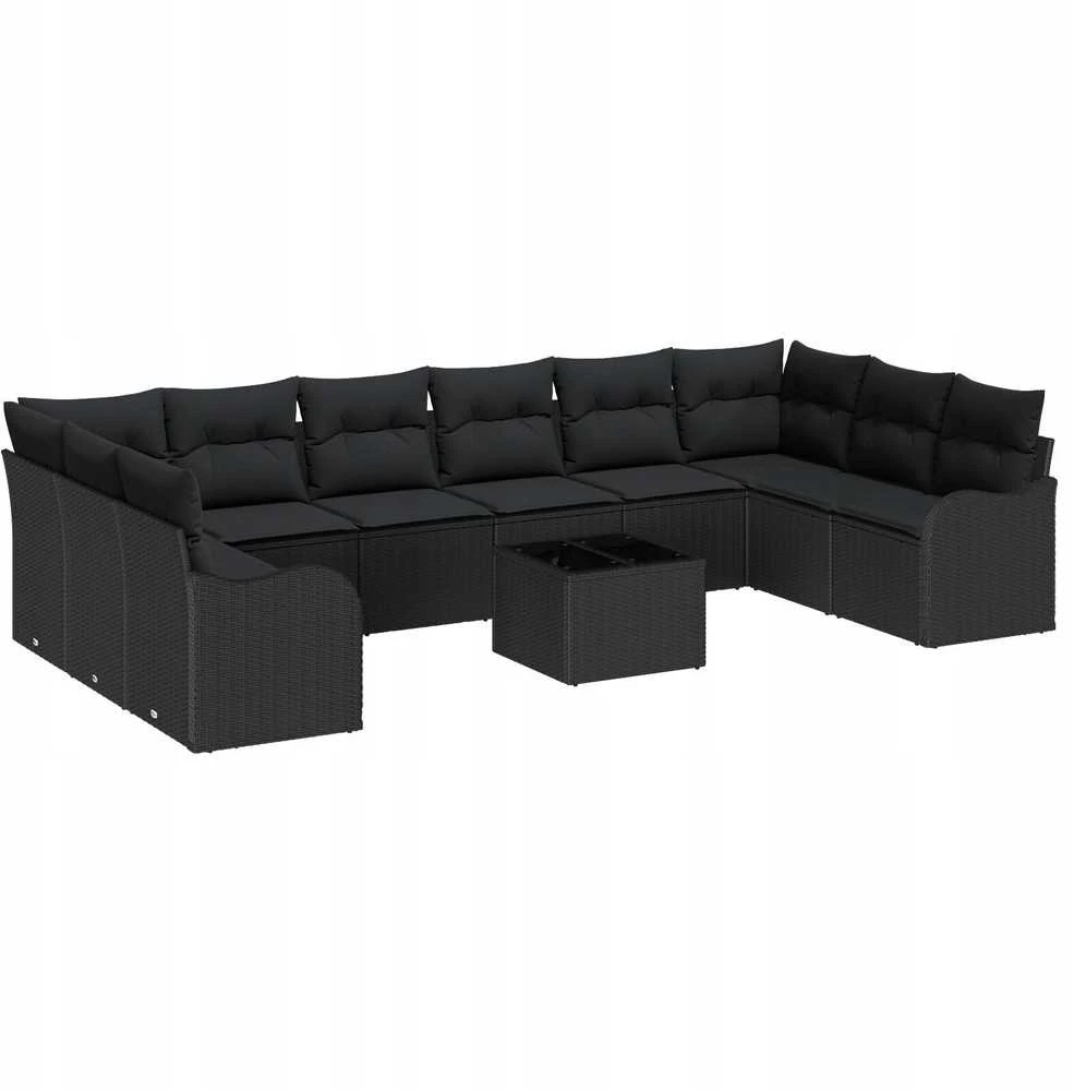 Sodo Sofų Rinkinys Juoda 55 x 55 x 37 cm poliratanas