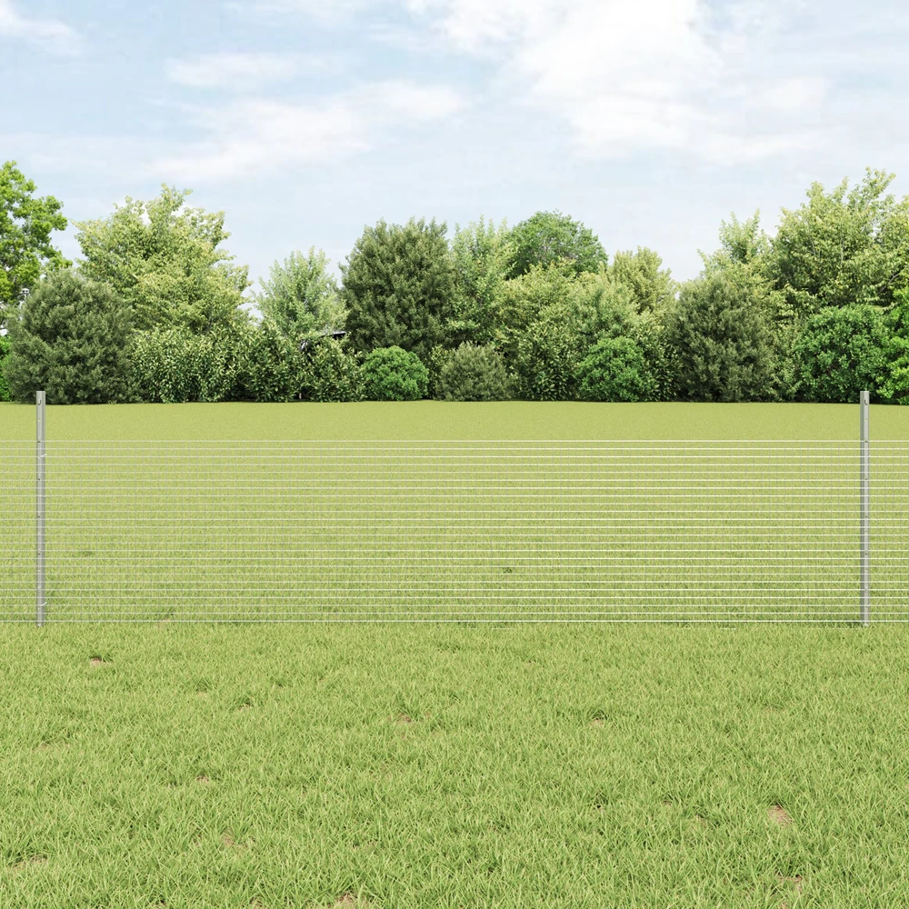 Suvirintas vielos tvora su stulpeliais 25 x 0,5 m Sidabrinė