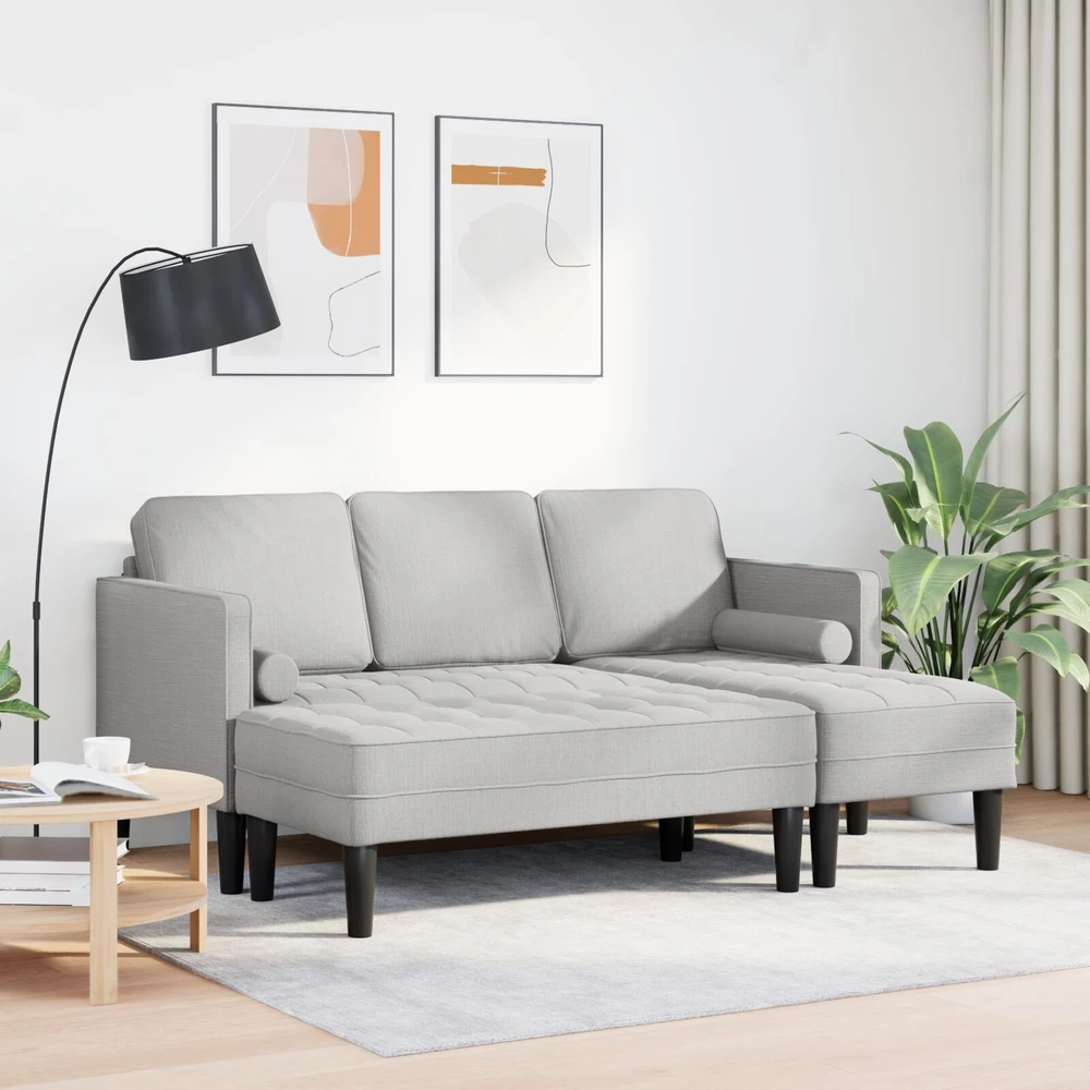 Sofa Sofos komplektas 2 vnt. Debesų pilka Poliesteris