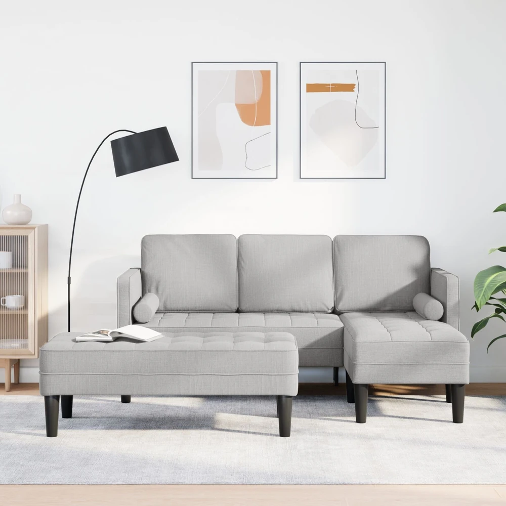 Sofa Sofos komplektas 2 vnt. Debesų pilka Poliesteris