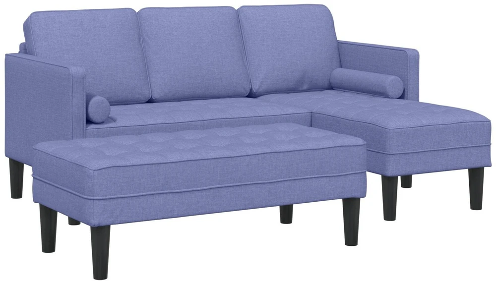 Sofa Sofos komplektas 2 vnt. Džinsinės mėlynos Poliesteris