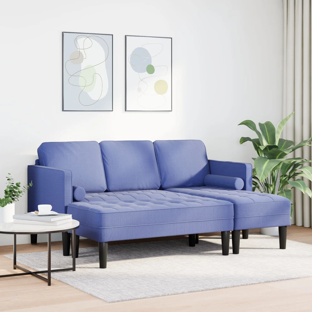 Sofa Sofos komplektas 2 vnt. Džinsinės mėlynos Poliesteris
