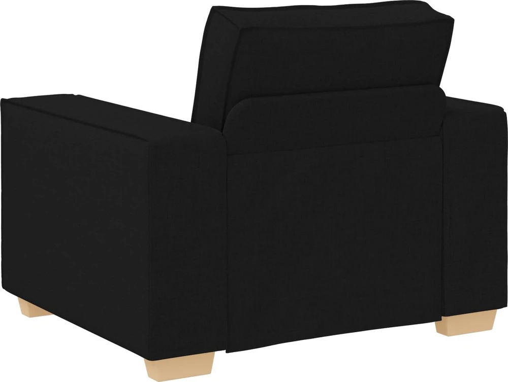Sofa 3 vnt. Juoda Lino mišinio audinys