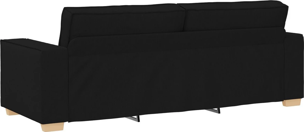 Sofa 3 vnt. Juoda Lino mišinio audinys