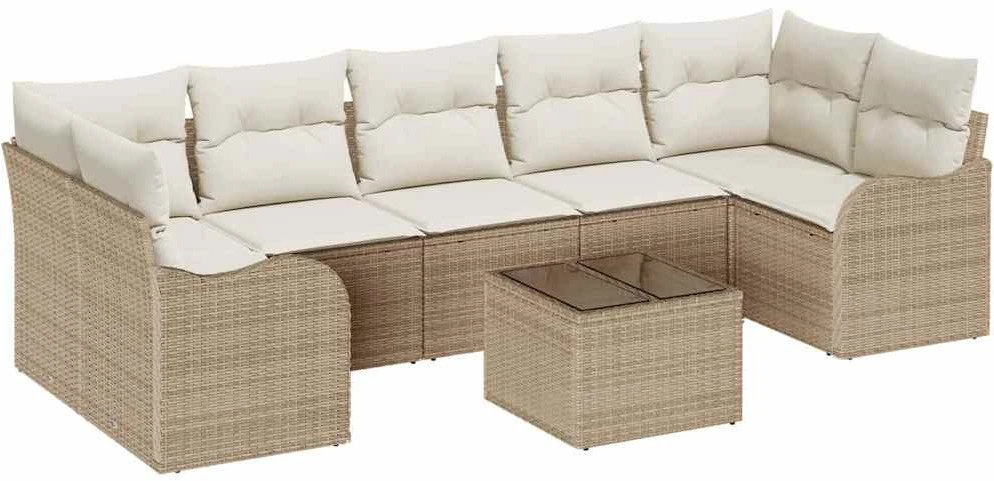 Sofa Sodo Sofų Rinkinys 8 vnt. 7-Vietų skaičius Bežinė ir kreminė