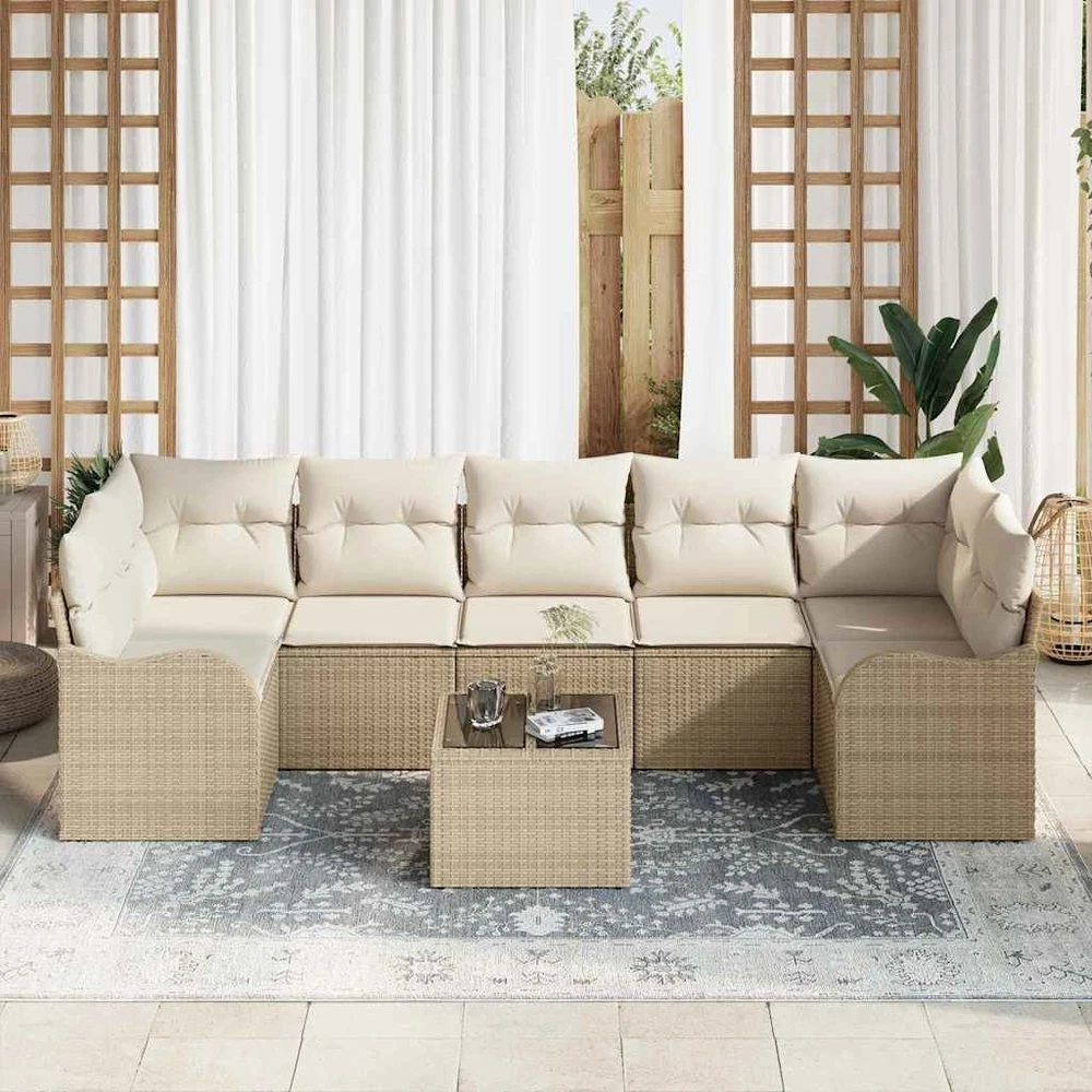 Sofa Sodo Sofų Rinkinys 8 vnt. 7-Vietų skaičius Bežinė ir kreminė