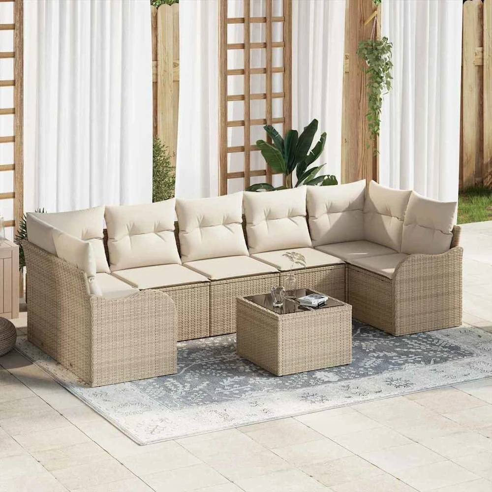Sofa Sodo Sofų Rinkinys 8 vnt. 7-Vietų skaičius Bežinė ir kreminė
