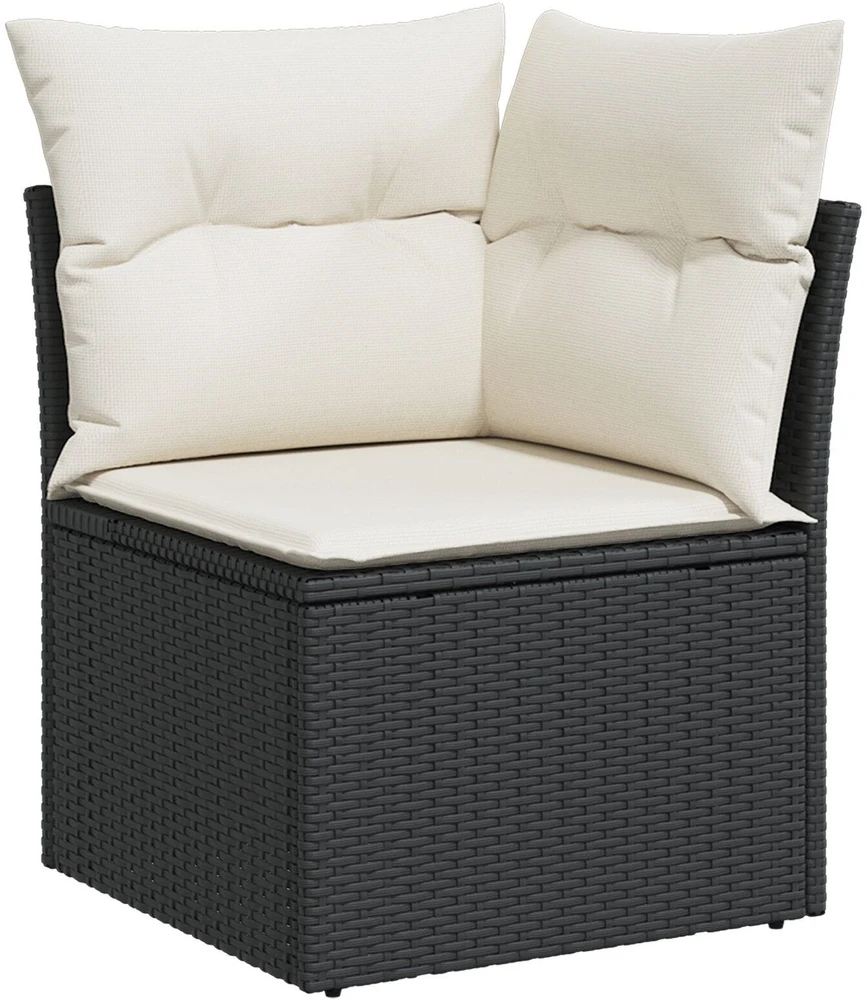 Lauko baldų komplektas Sodo Sofų Rinkinys 10 vnt. Juoda poliratanas