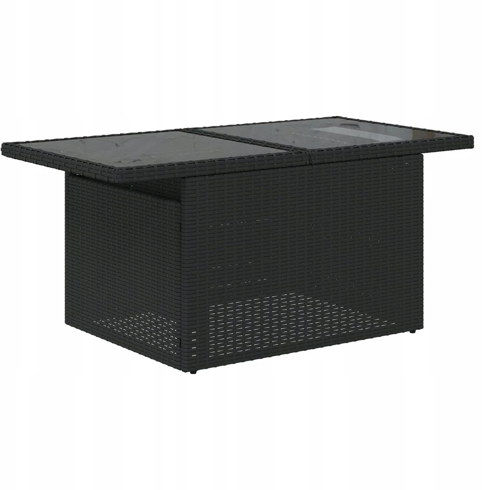 Sodo Sofų Rinkinys 10 vnt. Juoda Poli ratanas