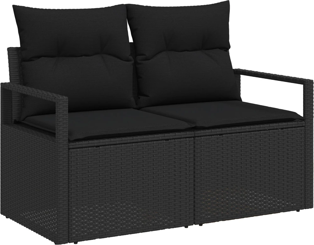 Sofa Sofos komplektas 4 vnt. Juoda poliratanas
