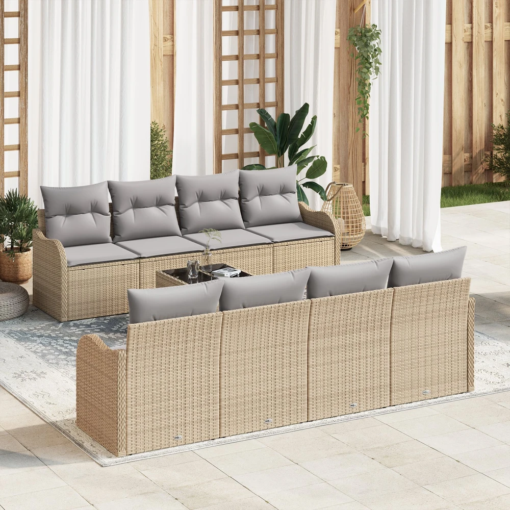 Sodo Sofų Rinkinys Smėlio 55 x 55 x 37 cm poliratanas