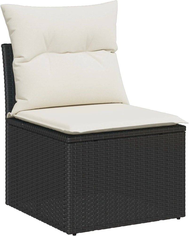 Lauko baldų komplektas Sodo Sofų Rinkinys 4 vnt. Juoda poliratanas