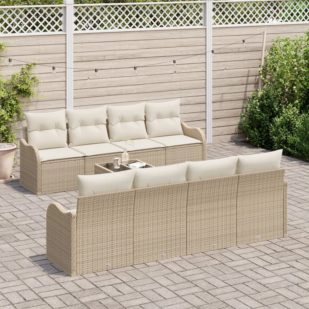 Sodo Sofų Rinkinys Smėlio 55 x 55 x 37 cm poliratanas