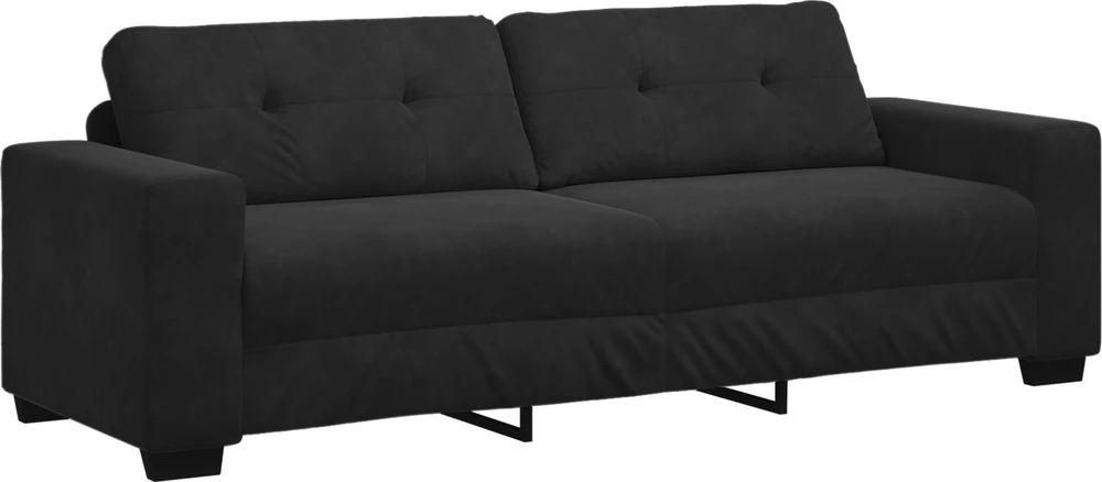 Sofa Sofos komplektas 3 vnt. Juoda Aksomas