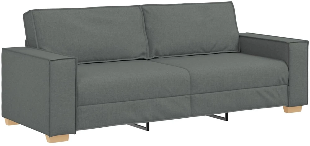 Sofa 3 vnt. Tamsiai pilka Lino mišinio audinys