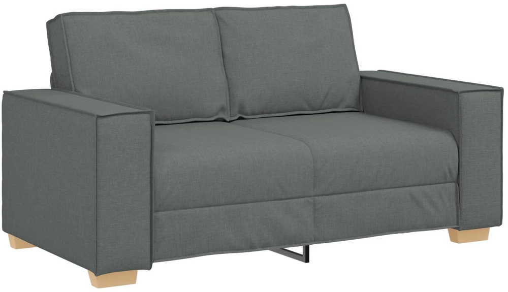 Sofa 3 vnt. Tamsiai pilka Lino mišinio audinys