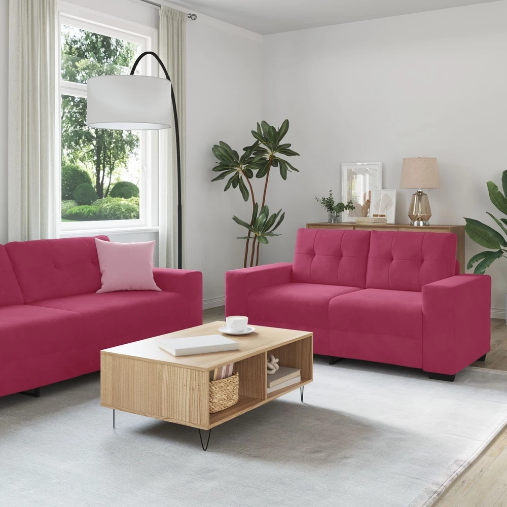 Sofa Sofos komplektas 3 vnt. Vėjo raudona Aksomas