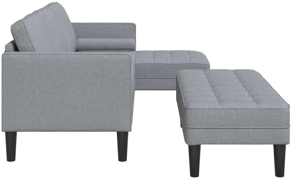 Sofa Sofos komplektas 2 vnt. Šviesiai pilka Poliesteris
