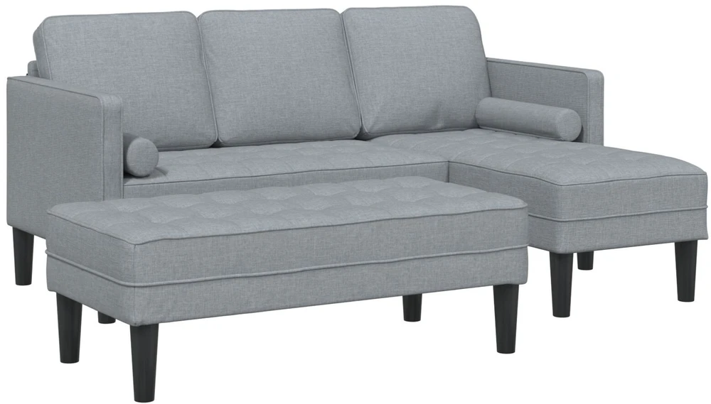 Sofa Sofos komplektas 2 vnt. Šviesiai pilka Poliesteris