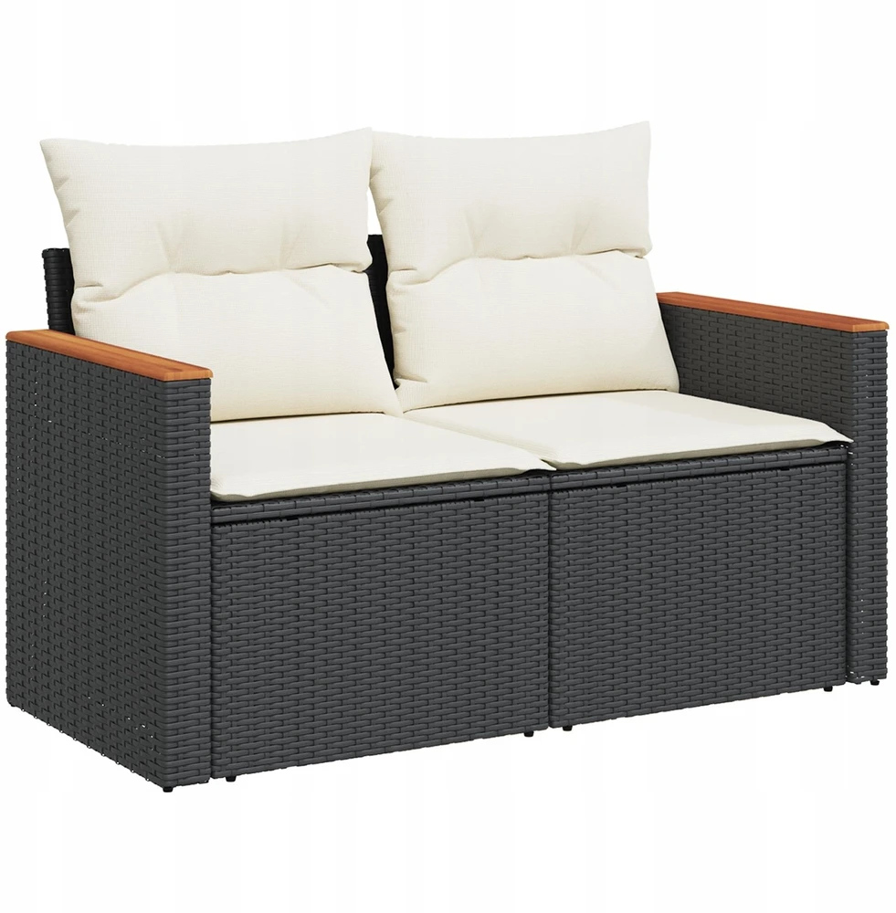 Sodo Sofų Rinkinys 14 vnt. Juoda poliratanas