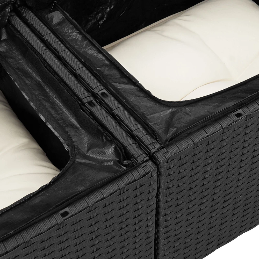 Sodo Sofų Rinkinys 7 vnt. Juoda Poli ratanas